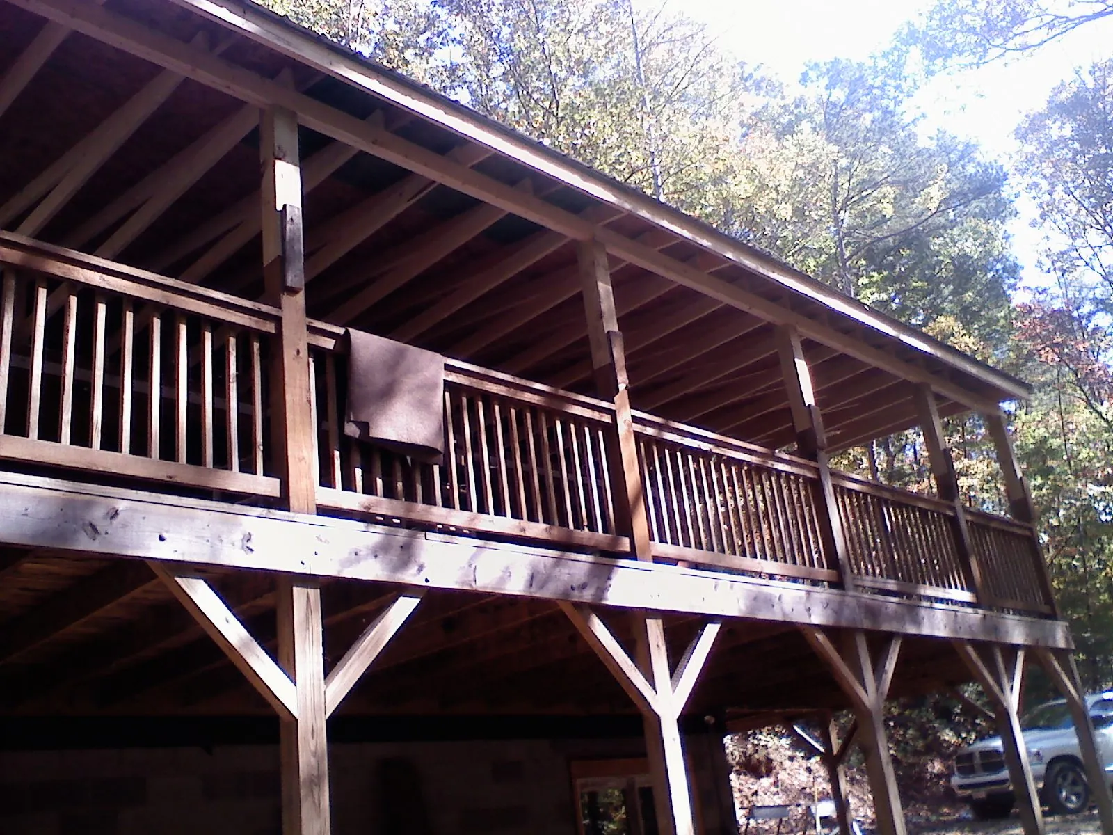 Timber framing under a new elevated porch and deck — Roof Leak Repair in Dittmer by Roofing Brothers